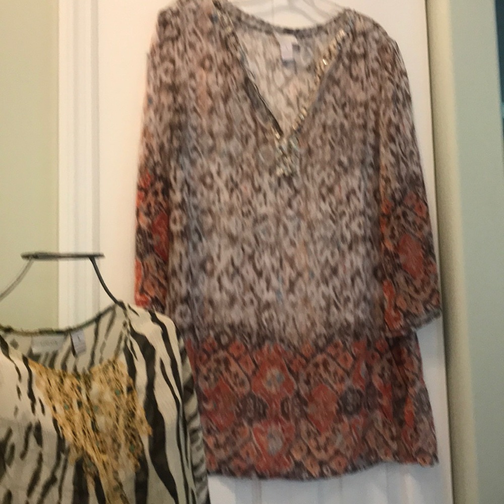 BUNDLE SALE! 😁 Two Chico’s Chiffon Tops & Two Camis